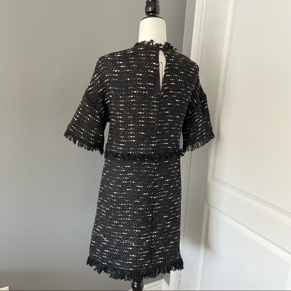 Blogger Classic!! ZARA BNWT Tweed Fringe Hem Midi Dress - Picture 8 of 8